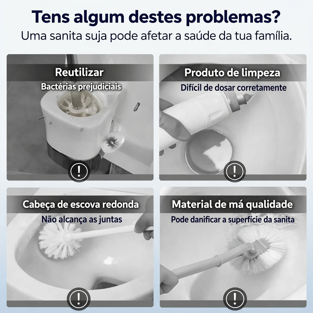 Escova de sanita com cabeças de limpeza (inclui almofadas perfumadas)