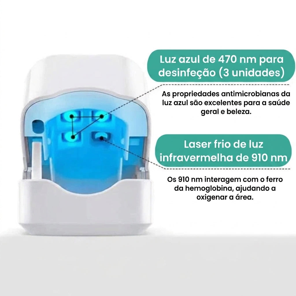 Aparelho laser portátil para a limpeza de unhas com micose, com ecrã digital e alimentação USB