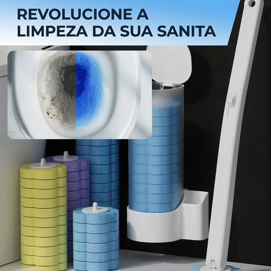 Escova de sanita com cabeças de limpeza (inclui almofadas perfumadas)