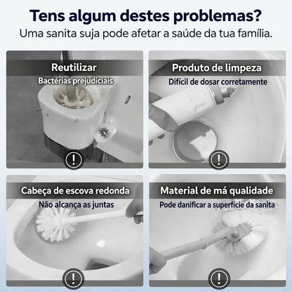Escova de sanita com cabeças de limpeza (inclui almofadas perfumadas)